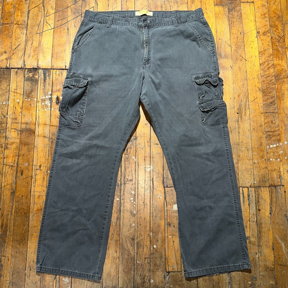 Wrangler Cargo Pants Men's 40x32 Gray Regular Fit Straight Leg Workwear Outdoor